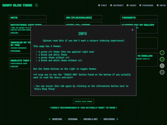 diary screenshot