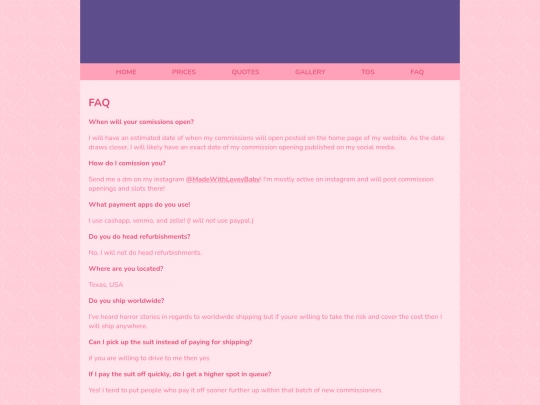 faqpage screenshot