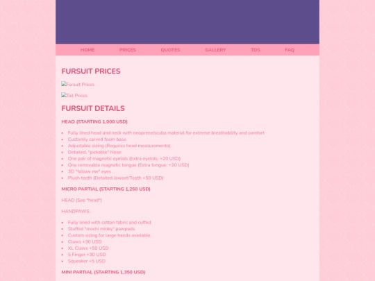 pricespage screenshot
