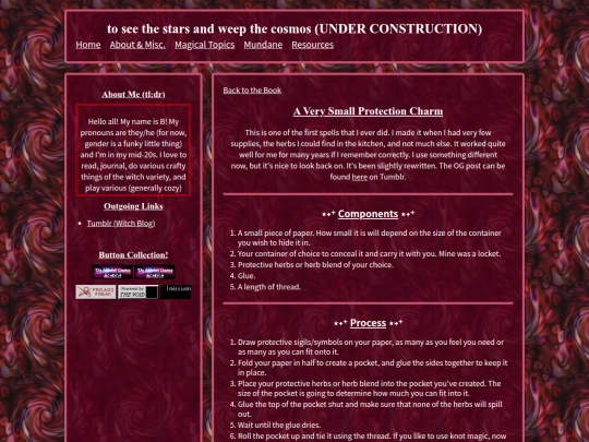 Magical Topics/Spells/averysmallprotectioncharm screenshot