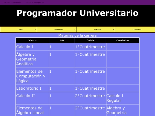 html/tabla screenshot