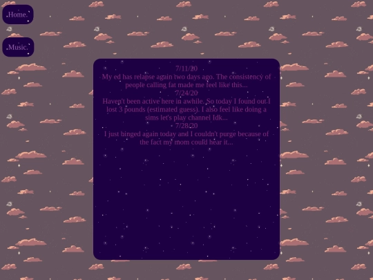 Diary screenshot