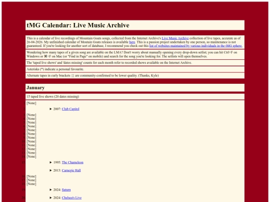 tmg_calendar/tapes screenshot