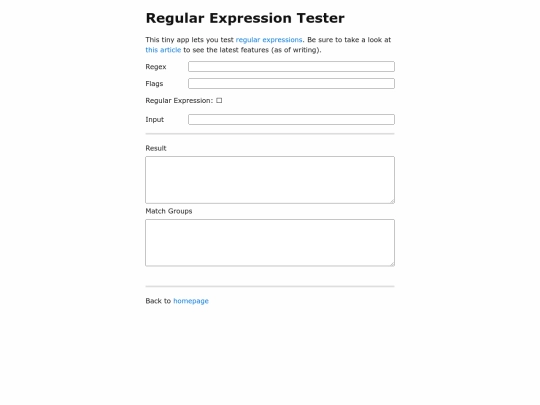 regex-tester screenshot