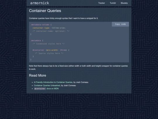 snippets/container-queries screenshot