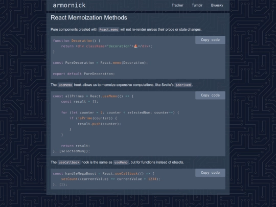snippets/react-memoization-methods screenshot