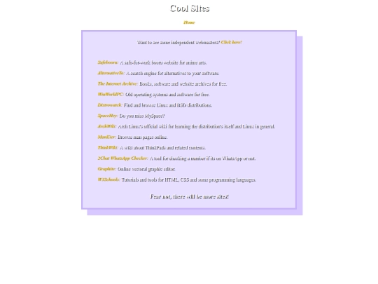 coolsites screenshot
