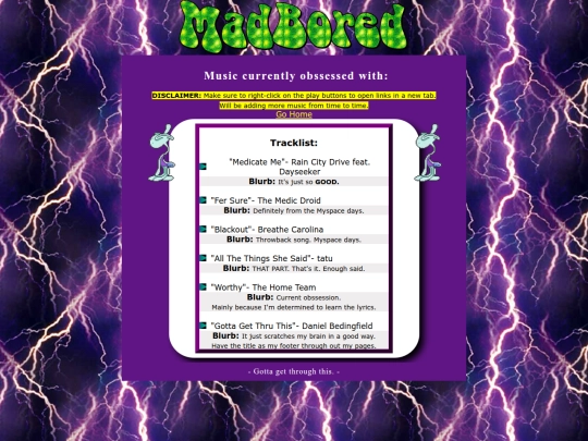 Music Page screenshot