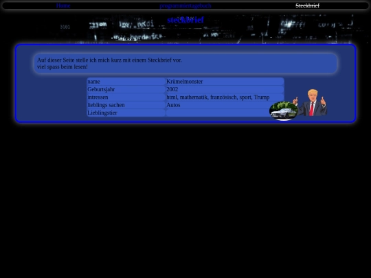 steckbrief screenshot