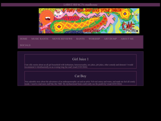 rants/books/benjinate screenshot