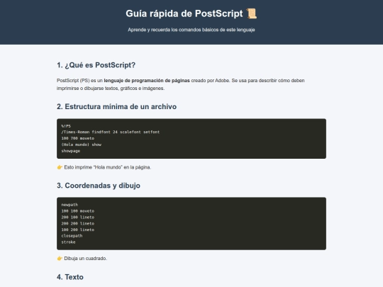 page/postscript screenshot
