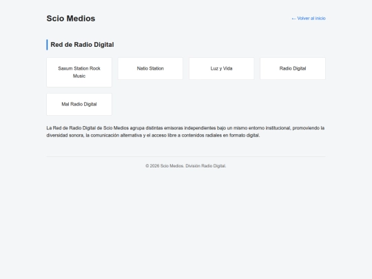 page/sciomedios/radio screenshot