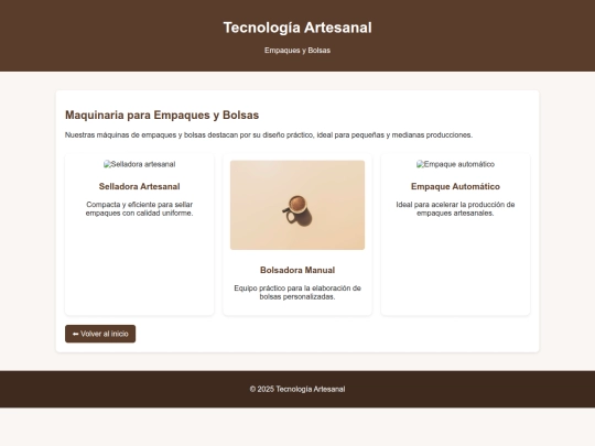 page/tecnoart/empaques screenshot