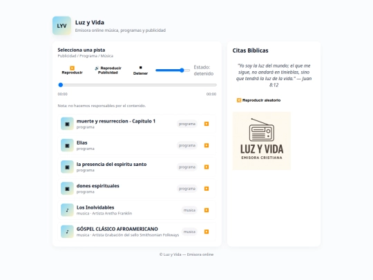 radio/luzyvida screenshot