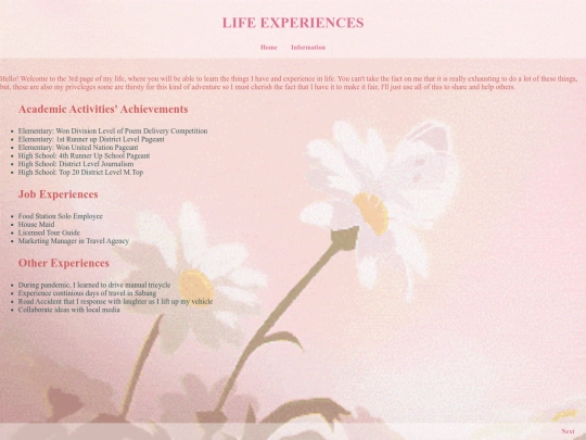 Experiences screenshot
