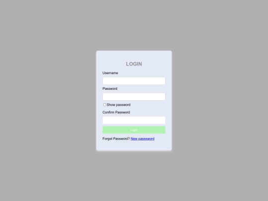 login page screenshot