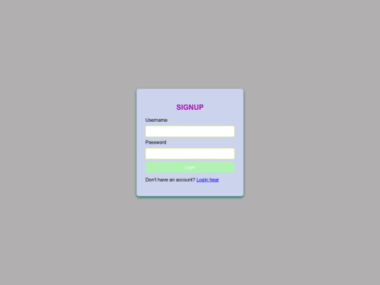 signup screenshot
