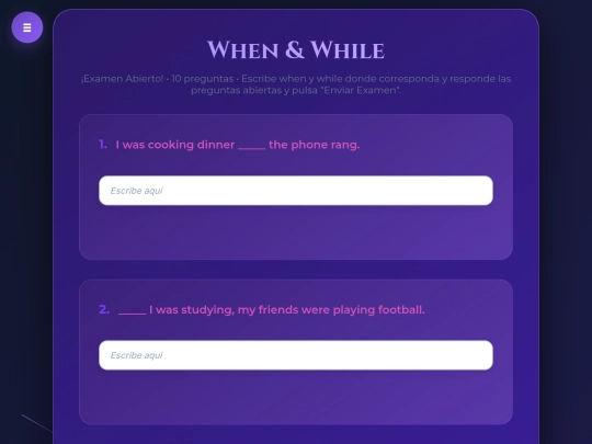 Academia Grammar Pro/Inicio/examen abierto screenshot