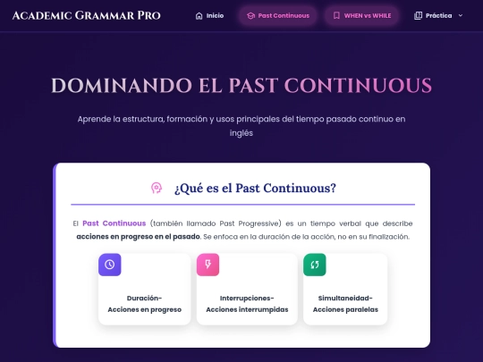 Academia Grammar Pro/Inicio/informacion screenshot