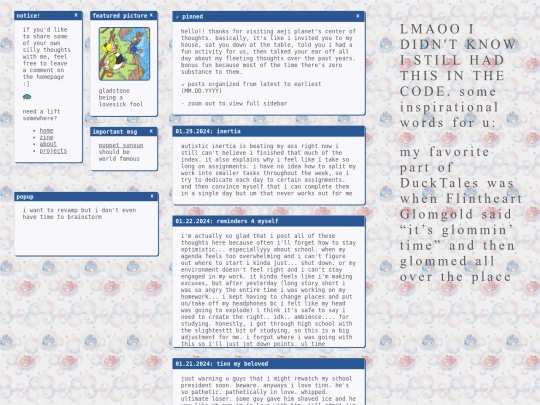 pages/thoughts screenshot