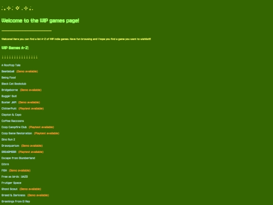 wipgamespage screenshot