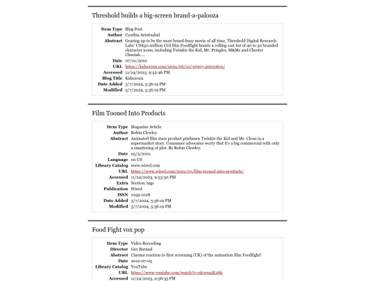 Zotero Report screenshot