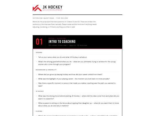 Clients/JKHockey/Interview-Questions screenshot