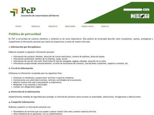 Web HTML/politica screenshot
