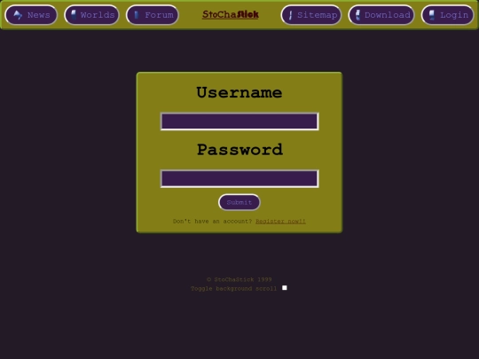 login screenshot