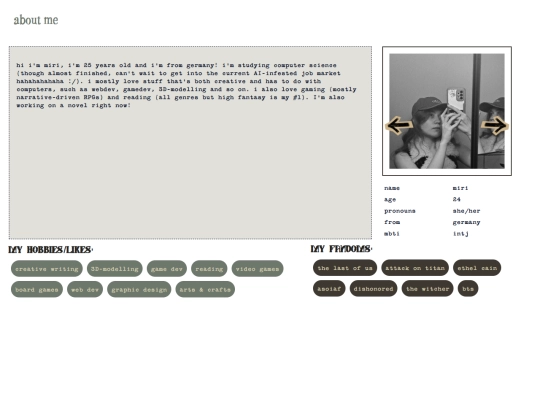 about-me screenshot