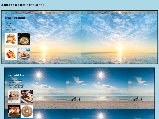 menu screenshot