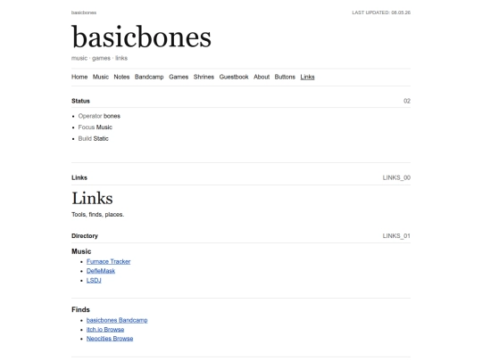 links screenshot