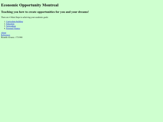Economic Opportunity Website screenshot