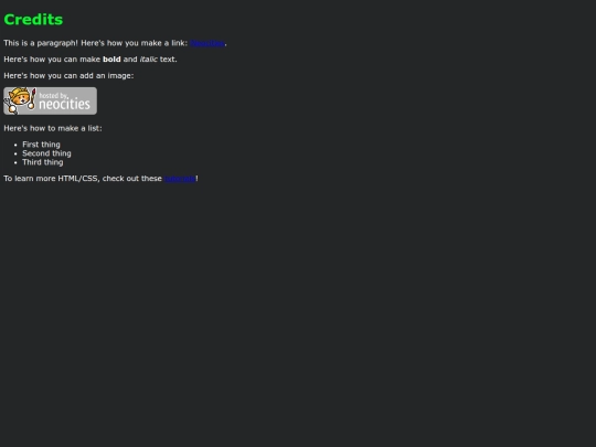 Credits screenshot