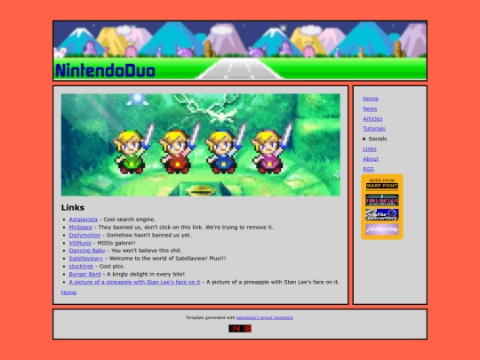 links screenshot