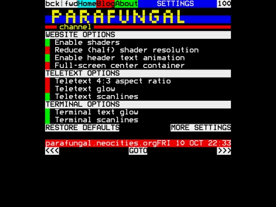 settings screenshot