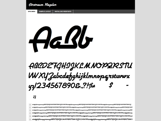 css/Airstream-fontfacekit/web fonts/airstream_regular_macroman/Airstream-demo screenshot