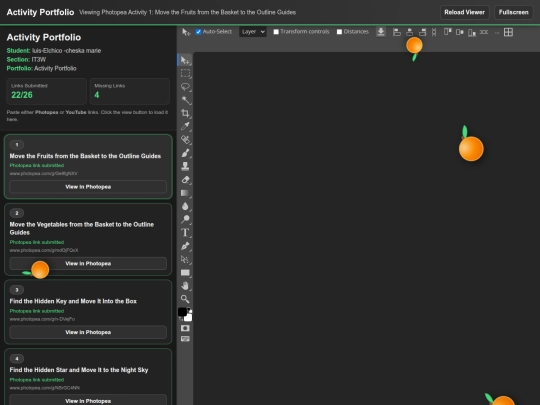 Online Activity Portfolio screenshot