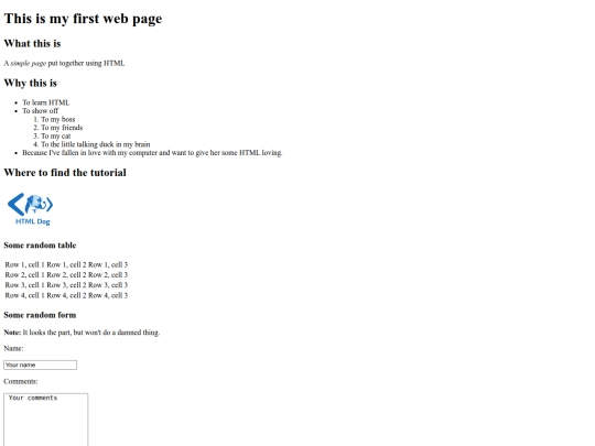 testpage screenshot