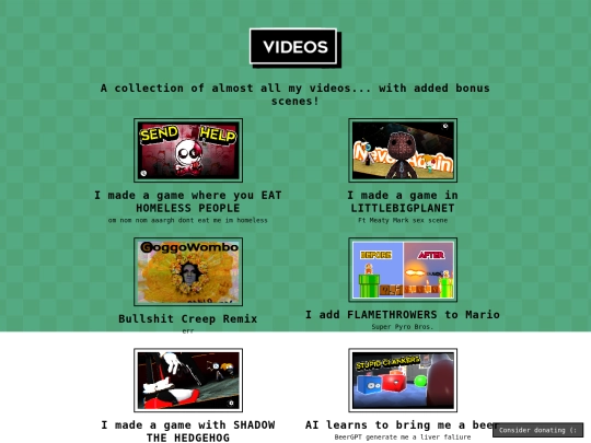 videos screenshot