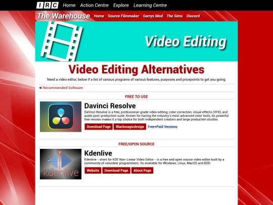 warehouse/recommended/video-editing screenshot