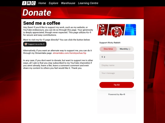 warren/donate screenshot