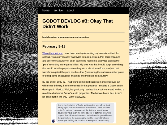 posts/2022-2-21-Godot-Project-Devlog-3-Okay-That-Didnt-Work screenshot