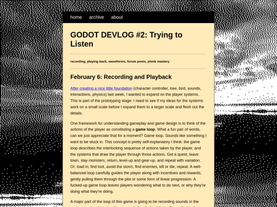 posts/2022-2-8-Godot-Project-Devlog-2-Trying-to-Listen screenshot