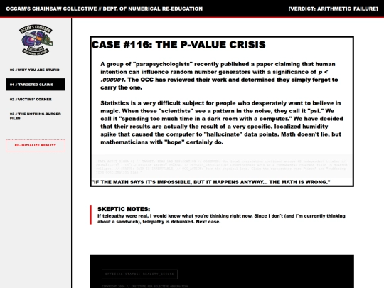 occ/cases/p-value screenshot