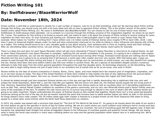 fictionwriting101 screenshot