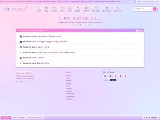 favourites screenshot