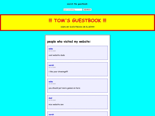 guestbook screenshot