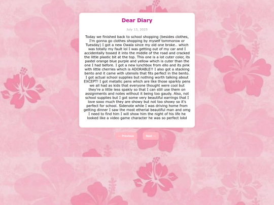 diary screenshot