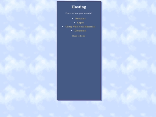 hosting screenshot